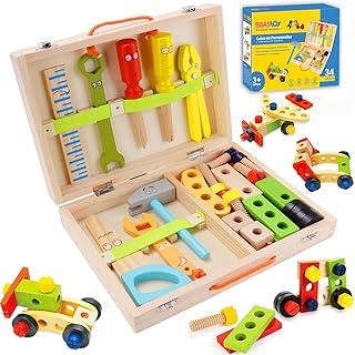 Brinquedo Montessori: Caixa de Ferramentas de Madeira para Crianças a Partir de 3 Anos