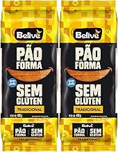 Kit com 2 Pães - Pão de Forma Tradicional BELIVE Sem Glúten 400g - Pão Macio e Fofinho Fatiado - Sem Lactose, Zero Gordura Trans - Para Sanduíches e Lanches do Dia a Dia