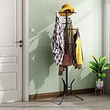 Cabideiro de Chão Organizador com 12 Ganchos, Cabideiro Multifuncional para Hall de Entrada, Ideal para Pendurar Casacos, Bolsas, Chapéus e Guarda-Chuvas, Cor Preta