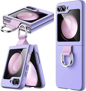 JETech Capa para Samsung Galaxy Z Flip 5 2023 com Anel, Case PC Rígido Fino à Prova de Choque Anti-Arranhões Estojo Capinha Protetora para Telefone (Roxo)