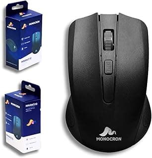 Mouse Sem Fio Wireless 2.4Ghz • Preto • 4 Botões • 1000 DPI • Monocron • 10 Metros Funcionamento • Mouse Office • Ergonomico