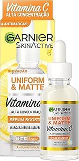 Garnier Uniform & Matte Sérum Facial Antimarcas Vitamina C, Niacinamida e Ácido Salicílico, Reduz Marcas Visivelmente, Controla Oleosidade, Efeito Matte, Hidrata e Uniformiza a Pele, 15ml