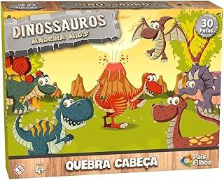 Pais & Filhos - Quebra Cabeça Dinossauros - 30 Pçs - Madeira, Multicor