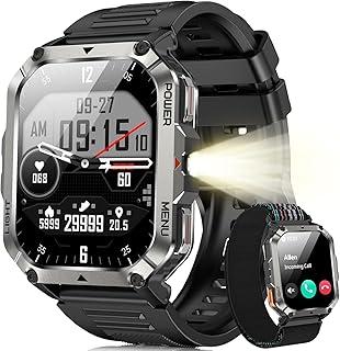 Smartwatch Militar Blackview - Bateria 100 Dias, Lanterna, Bússola, 150+ Modos Esportivos, IA, IP68, Chamadas - iOS/Android