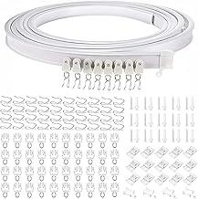 Trilho Flexível Para Cortina De Teto,Kit Trilho Para Cortina Com Acessórios De Instalação,Para Janelas Cortinas Chuveiro RV E Divisórias,Instalação simples, Material Resistente (Branco,5 Metros)