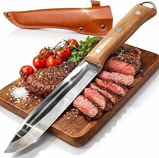 Faca Filete Premium Afiada com Cabo de Madeira Nobre – Construção Full Tang, Leve, Precisa e Ideal para Uso Culinário e Outdoor