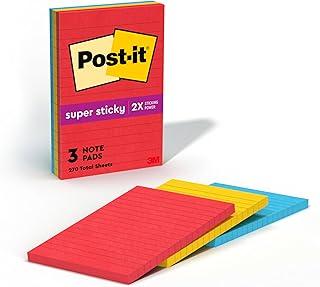 Post-it, 3M, Bloco de Notas Adesivas, Pautado, Coleção Diversão, 101x152mm, 270 folhas