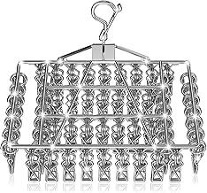 Varal de Calcinha em Aço Inoxidável com 60 Clipes, Varal de Roupa Íntima à Prova de Vento para Balcões de Banheiro, Meias, Sutiãs, Roupas Íntimas e Acessórios de Lavagem