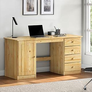 IDIMEX Escrivaninha Madeira Mesa 4 Gavetas 1 Porta Manager