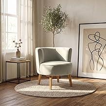 Poltrona Decorativa para Sala de Jantar Confortável Tecido Veludo MOBLAN decor (Bege)