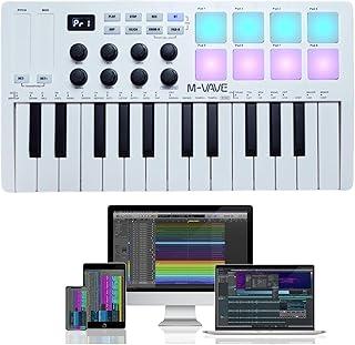 M-VAVE VEDO Teclado MIDI SMK-25 Profissional 25 Teclas com Pads RGB, Conexão USB/BT, Compatível com Windows/Mac/iOS/Android, Ideal para Produção Musical, Home Studio e Performances Ao Vivo Controle