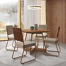 Conjunto Sala de Jantar 4 Cadeiras Charlotte Carraro Nogal