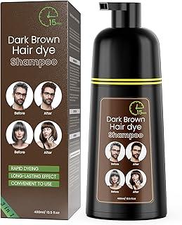 Shampoo Tintura de Cabelo IIIMEIDU, Marrom Escuro, 500ml, Cobertura de Grisalhos, Ingredientes Naturais