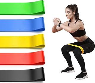 Kit de Faixas Elásticas, 5 Níveis de Resistência, Treinos em Casa, Ioga, Pilates e Fisioterapia, AVIBES