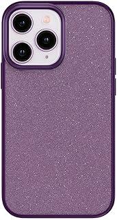 Capa Capinha para Iphone Glitter 2 em 1 Transparente Proteção Anti Impacto Anti Queda Bordas Elevadas Protecao Cameras (Roxo, Iphone 13)