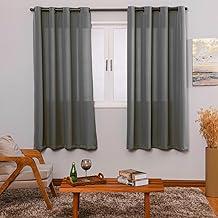 Cortina Clássica Oxford Liso, 2,80m x 1,80m, com Ilhós Tabaco,100% Poliéster, para Varão de 2 Mts (cinza)