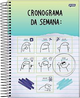 Caderno Espiral Univ CD 10 Matérias 160 Fls Flork Cronograma FSC - Jandaia