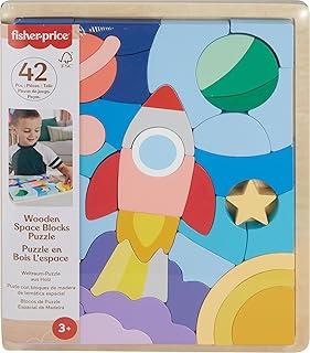Fisher-Price Brinquedo para Bebês Quebra-cabeça de Madeira do Espaço para crianças a partir de 3 anos