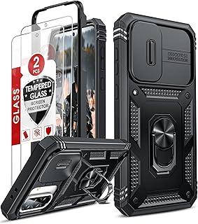 LeYi Capa para celular Galaxy A36-5G: Capa compatível com Samsung Galaxy A36 5G com 2 protetores de tela, à prova de choque de nível militar, suporte magnético para celular Samsung A 36 5G, preta