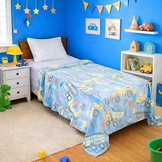 Manta Infantil que Brilha no Escuro Cobertor Menino Transportes, 150x200cm, Microfibra Quentinha (TRATORES)