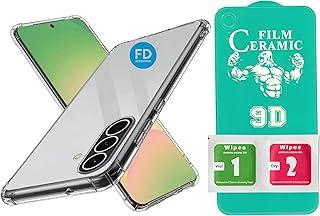 Kit Capa Capinha Anti-Impacto Premium Transparente + Película de Vidro 3D ou Cerâmica 9D para Samsung Galaxy A56. (Capa + Pelicula Cerâmica)