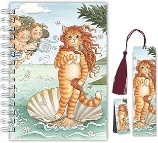 Diário de Leitura Gato Vibes – O Nascimento de Vênus A5 | 240 Páginas com Marcadores Tassel e Magnético