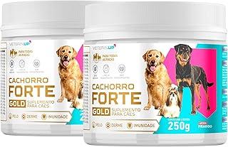 Suplemento Cachorro Forte Gold 4 em 1 500g | Queda de Pelos, Imunidade Forte, Energia | Super Suplemento Canino Fórmulado por Veterinários | VeterinUP