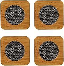 Kit 4 Peças Descanso de Panela em Bambu com Proteção Térmica Design Moderno Protege a Mesa de Panela e Travessa Quente Descanso de Bule de Chá e Chaleira 16,5 cm