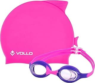 Kit de Nataçao Infantil Óculos Giant Dolphin e Touca de Silicone Vollo