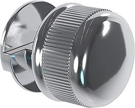 Botão Francês Plástico Cromado + Parafuso Madeira Phs 3,8X40 + Bucha 6 mm - 4 Peças