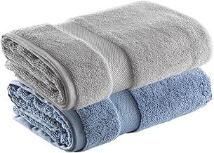 Altihaus Jogo de Toalha de Banho Super Soft Zero Twist, 2 peças, 70x140cm, Algodão, 500g/m², Toque Macio, Alta Absorção (Azul/Cinza)