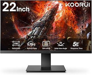 Monitor Gamer Koorui 21,5" Full HD 75Hz Painel VA 3000:1 Sincronização Adaptativa Ultra-Fino