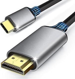 Cabo USB-C para HDMI 4K 30Hz 1 Metro, Thunderbolt 3 Compatível, Transmissão Ultra HD, Conector Reforçado, Plug & Play para MacBook, iPad Pro, Dell XPS