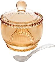 WOLFF - Açucareiro de Cristal com Colher Âmbar Metalizado 10cm x 11cm - Linha Pearl