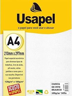 Filiperson 25009 - Papel A4 Usapel Branco 180g. - Caixa com 50, Casca De Ovo, Branca