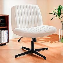 Cadeira Escritório DT3 Dolly, Criss Cross Cosy Chair, Original, Assento Extra Grande e Largo, Leisure, Penteadeira, Escrivaninha. (Tecido, Beige)