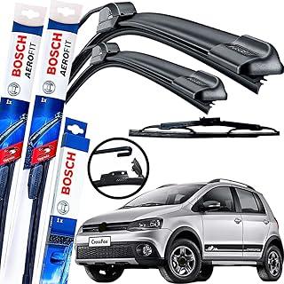 Palheta Limpador Parabrisa Bosch Aerofit Par de Palheta Limpadora Dianteiro + Traseiro Vw crossfox gancho 2009 à 2012