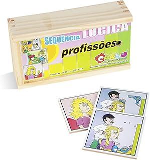 Carlu Brinquedos - Sequência Lógica Profissões Jogo Educativo, 5+ Anos, 16 Peças, Multicolorido, 1117