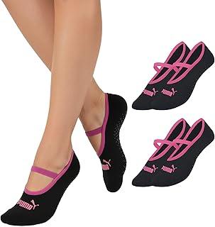 Kit 2 Pares Meia Puma Feminina Antiderrapante Pilates Sapatilha Algodão Original