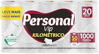 Personal Papel Higiênico Kilométrico Folha Dupla, Com 20 Rolos 50M