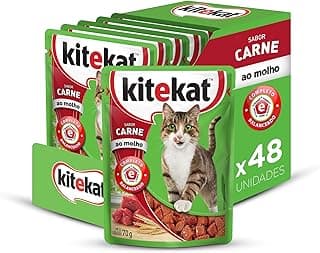Pack Ração Úmida Kitekat Sachê Carne ao Molho para Gatos Adultos 70 g - 48 unidades