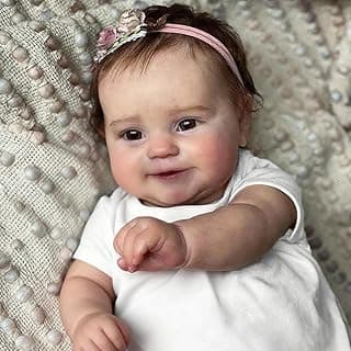 Brastoy Bebê Reborn de Silicone Boneca Realista Menina Olhos Castanhos 48cm Original (Cabelo Curto)