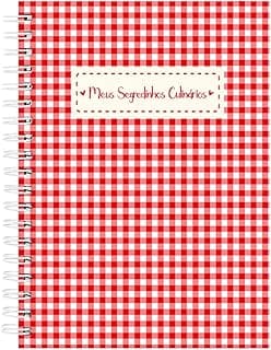 Caderno De Receitas Toalha Italiana Xadrez Vermelho E Branco