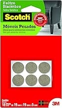 3M, Feltro Sintético Adesivo para Móveis Pesados Scotch, Redondo, Marrom, Pequeno, 18 Unidades