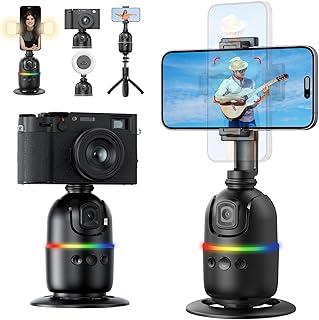 Estabilizador Celular de Telefone com Rastreamento Facial, Tripé de Rastreamento Automático de 360° para Vlogs, Transmissão ao Vivo, TikTok com Controle por Gestos, Sem a Necessidade de Aplicativo