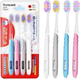 TOYADENT Escova de Dente Ultra Macia 4 Unidades, 6000 Cerdas Ultrafinas para Limpeza Profunda, Escova Dental Adulto com Cuidado das Gengivas, Cerdas de Alta Densidade, Cabo Confortável Antiderrapante, Kit Familiar