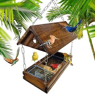 Comedouro Tratador Pássaros Livres Casinha De Passarinho Madeira