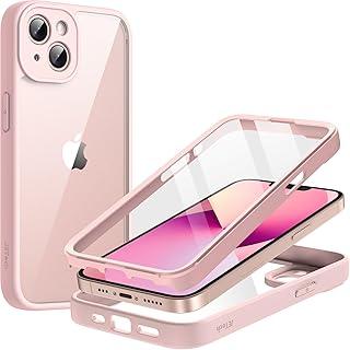 JETech Capa para iPhone 13 6,1 Polegadas com Protetor de Tela de Vidro Temperado Embutido, Case Capinha Proteção Resistente de Corpo Inteiro de 360 Graus, Estojo de Robusta à Prova Choque (Rosa)