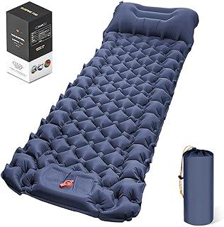 Colchão Inflável Solteiro, Colchonete Camping de Ar Inflável Tipo Push, Colchão Camping de Acampamento à Prova D'água e de Umidade,190 * 60cm