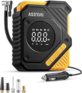 AstroAI Compressor de Ar para Inflar Pneus de Carro12 V DC, Bomba Digital para Pneus de 150 PSI com Manômetro LCD Predefinição Inteligente Automática Pneus de Carro, Motocicleta e Bicicleta